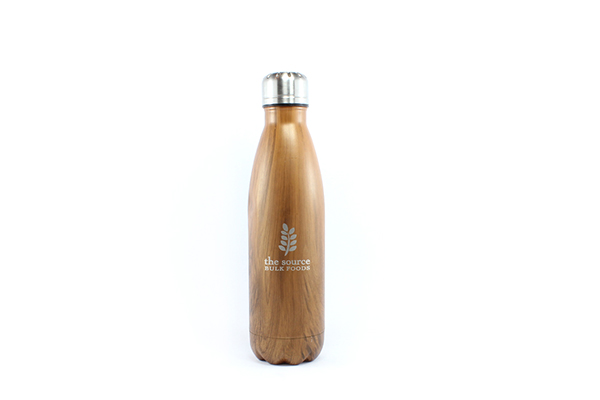 Water Bottle Timber_500mL_main website The Source Stainless Steel Water Bottle 500ml image
