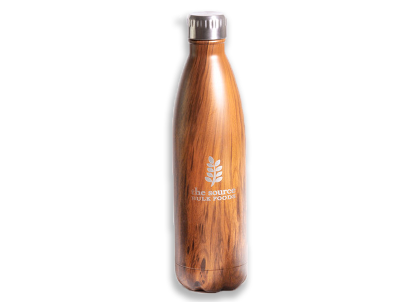 Timber Water Bottle 750mL The Source Stainless Steel Water Bottle 750ml image