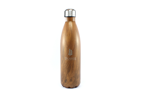 Water Bottle Timber_750mL_main website The Source Stainless Steel Water Bottle 750ml image