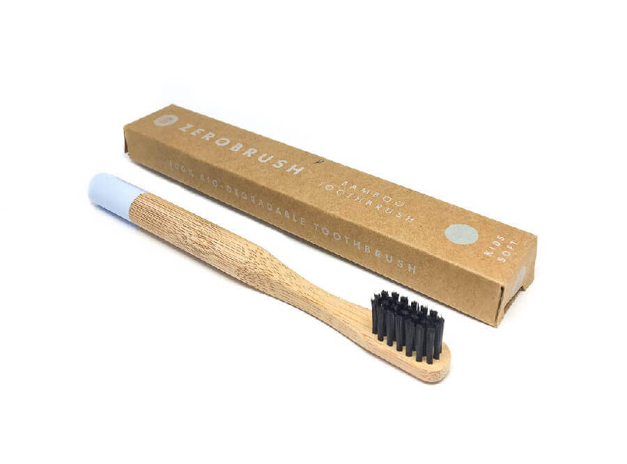 blue toothbrush-2 Children's Blue Bamboo 'Zerobrush' Toothbrush - Soft Bristle image