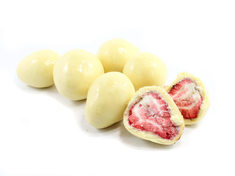 30333_White Choc Strawberries White Chocolate Freeze Dried Strawberries image