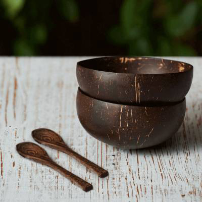 Coconut bowl 1 Coconut Bowl and Spoon Combo image