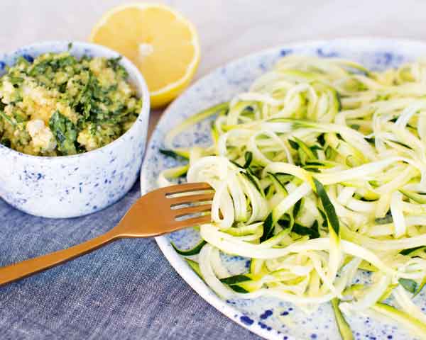 Zucchini Noodles with Basil Pesto Recipe