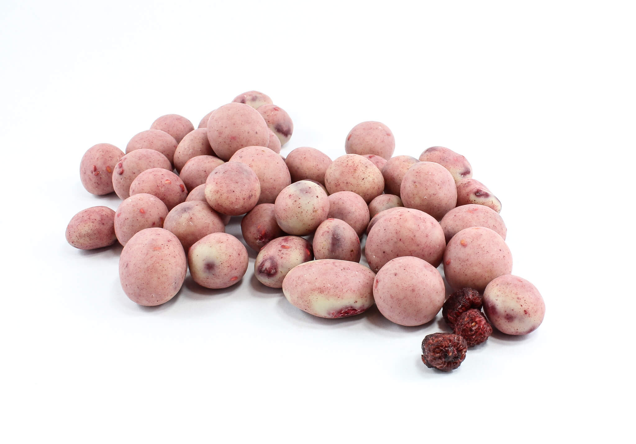 White Choc Raspberries White Chocolate Freeze Dried Raspberries image