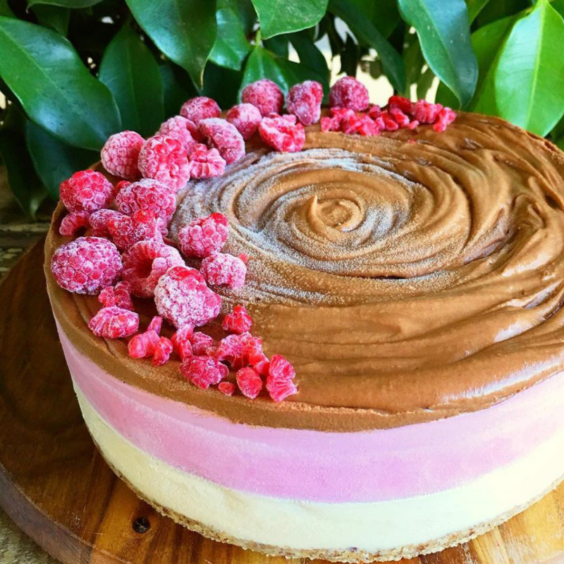 Raw Raspberry, White & Dark Chocolate Cheesecake | The Source Bulk Foods